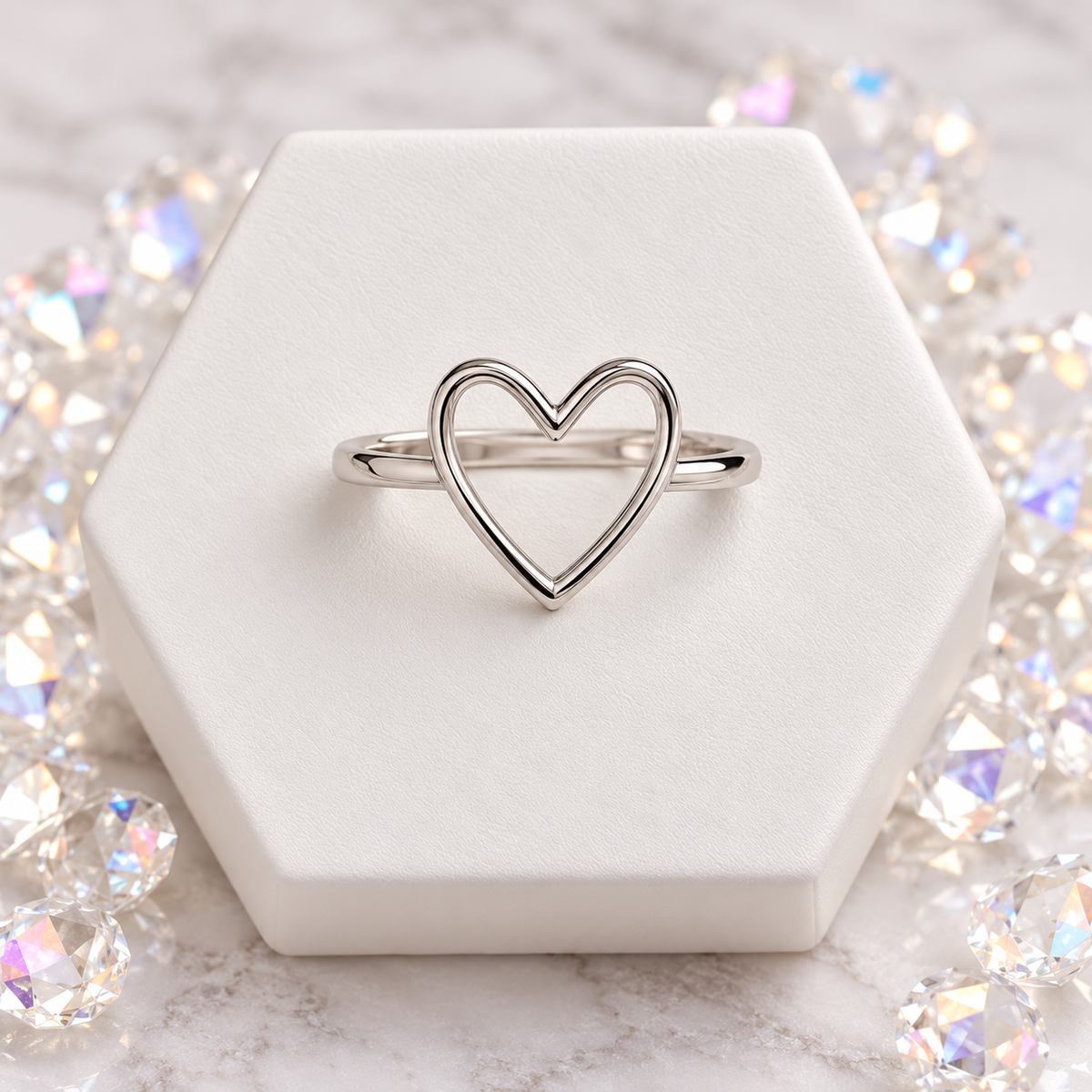 Sterling Silver Open Heart Ring