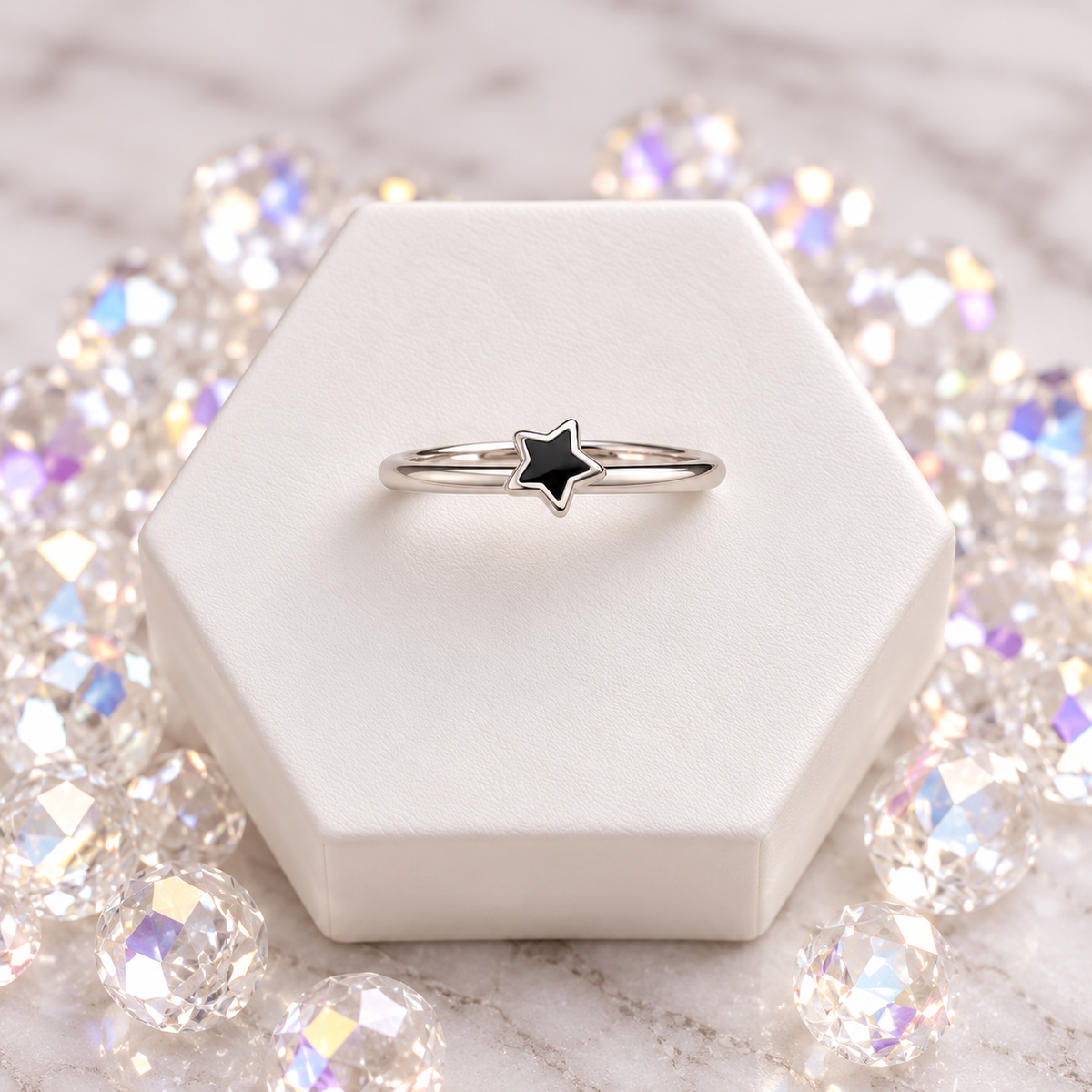 Sterling Silver Single Star Ring."