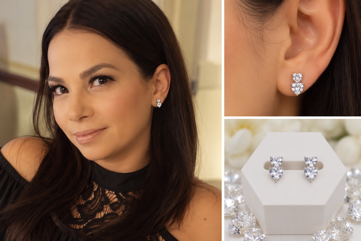 "925 Sterling Silver Moissanite Hoop Earrings".