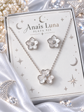 Sterling Silver 925 Floral Jewelry Set – Necklace & Earrings